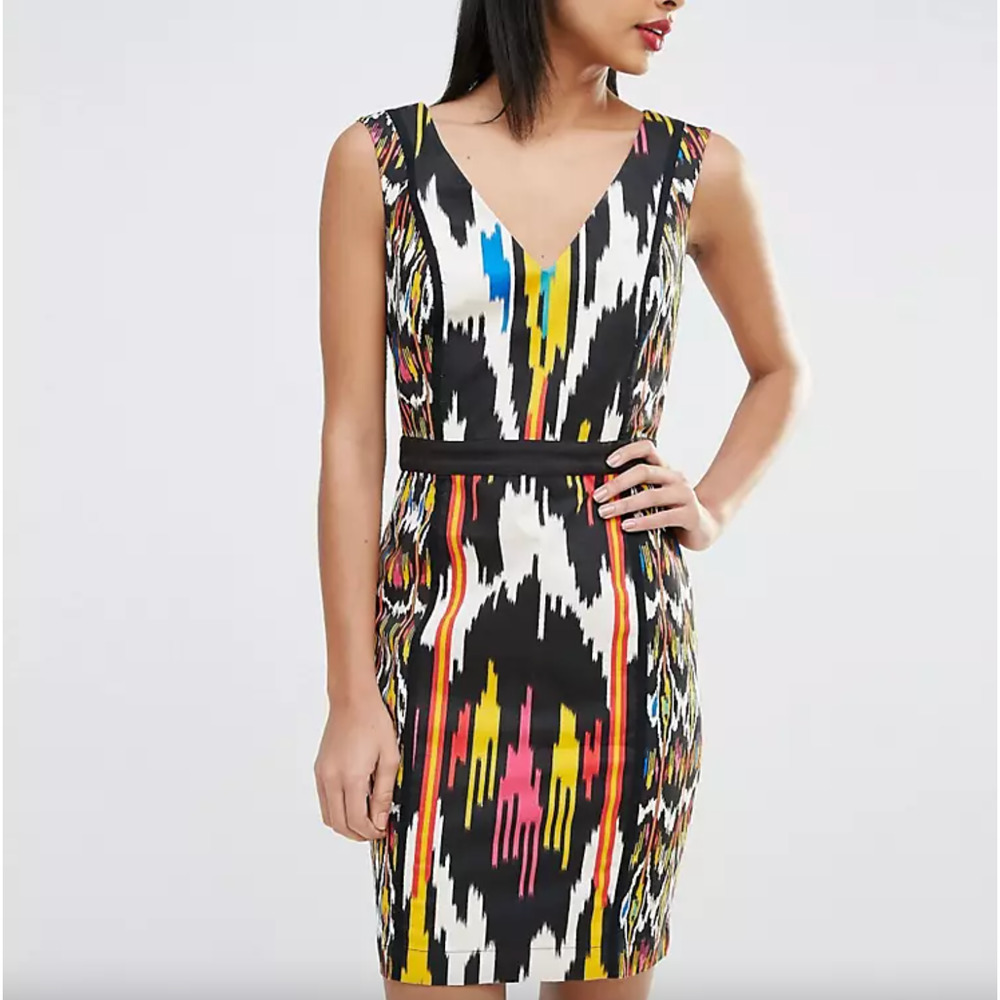 NWT French Connection Sleeveless Multicolor Matos Stripe Dress • Size 6 🔴